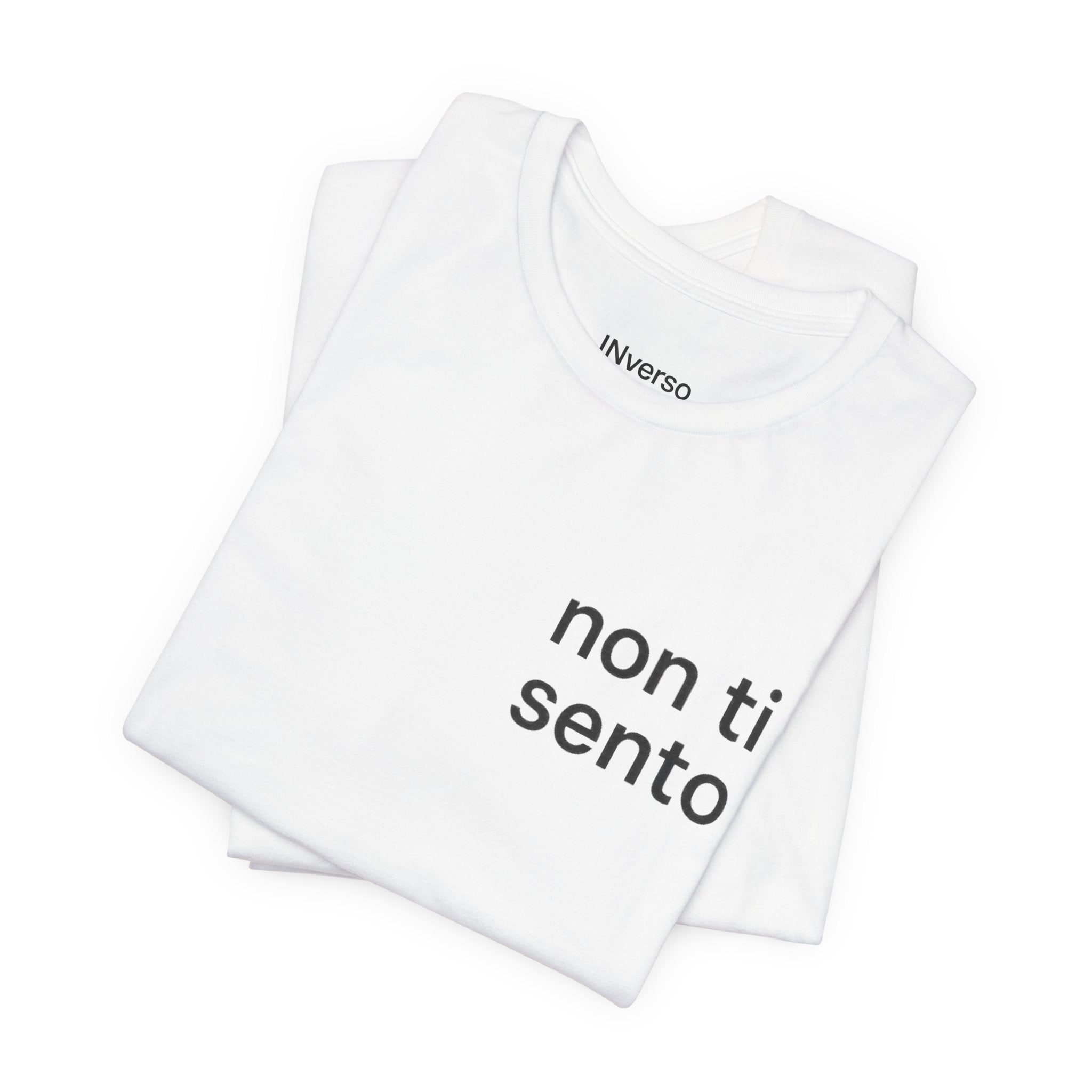 T-Shirt — Minimal ‘Non ti sento’ Chest Logo Tee